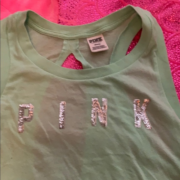 Lime Green Pink Varsity Shirt with split down back - Picture 2 of 4